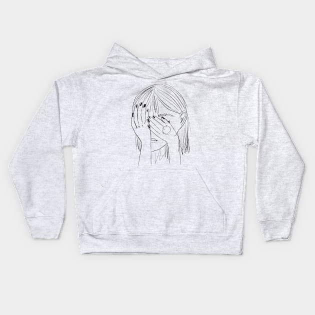 Mittee ArtPiece "Sad Girl I" Kids Hoodie by Mittee Studio Berlin